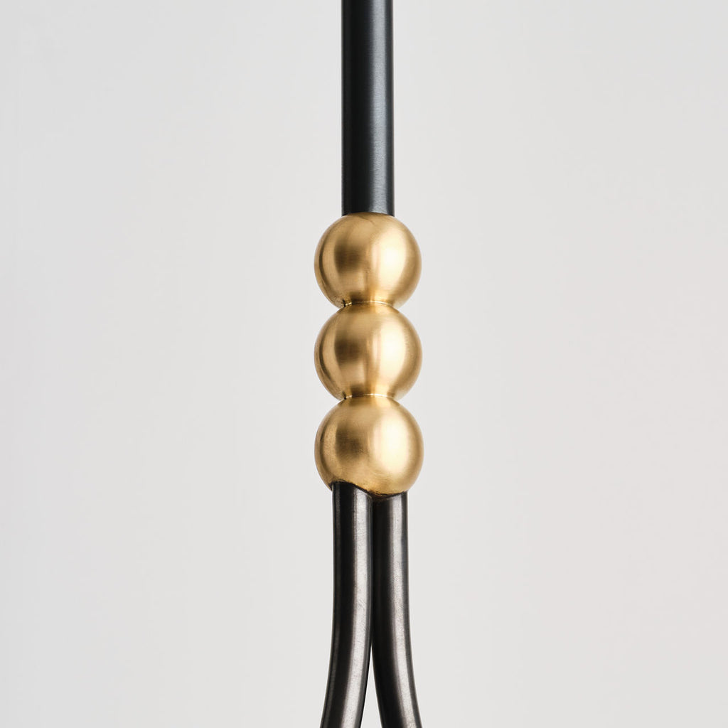 Jodo 9" Pendant | Bronze and Brass | White Glass