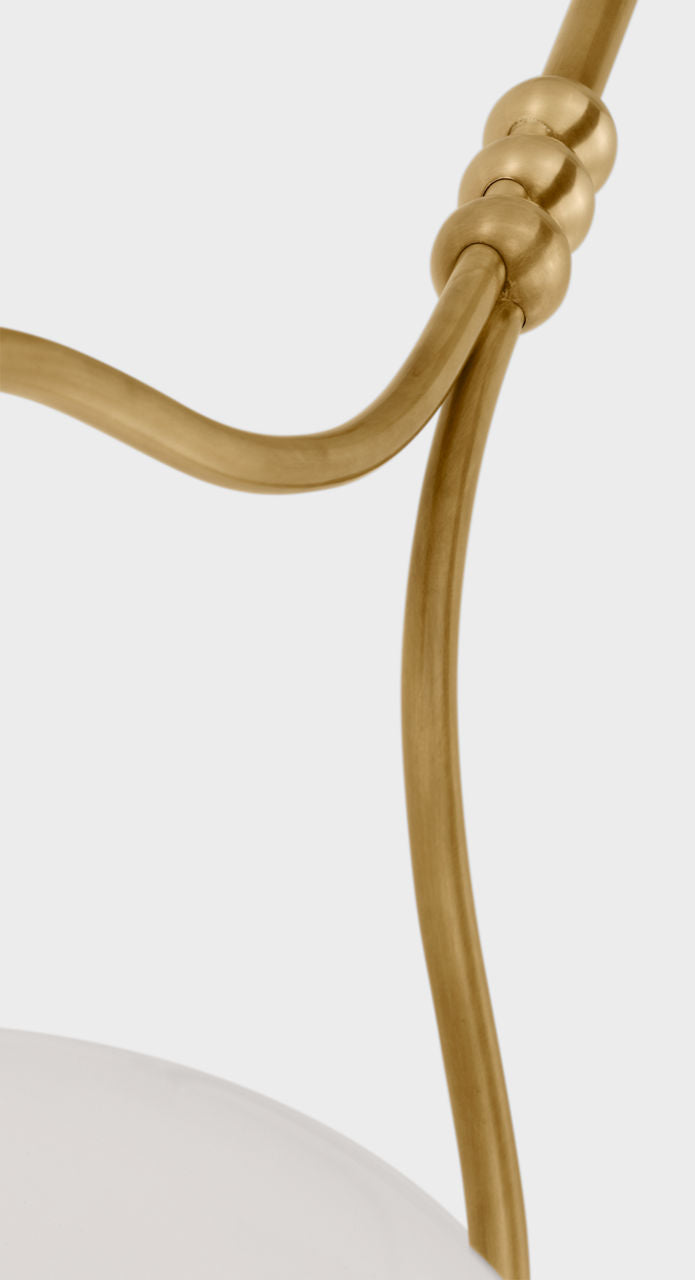 Jodo 9" Pendant | Hand-Rubbed Antique Brass | White Glass