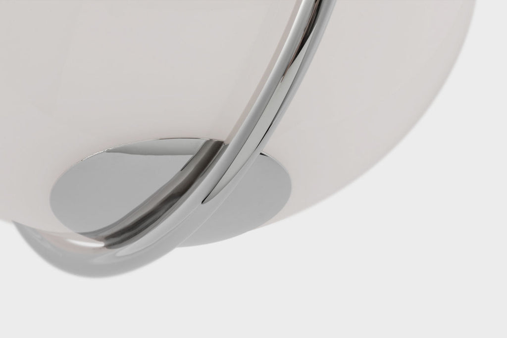 Jodo 9" Pendant | Polished Nickel | White Glass