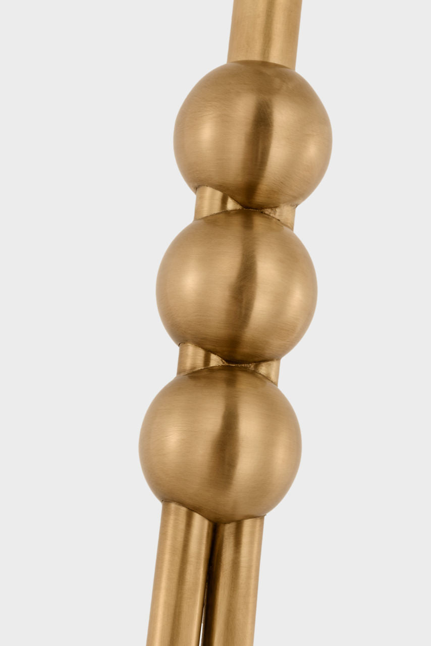 Jodo 12" Pendant | Hand-Rubbed Antique Brass | White Glass