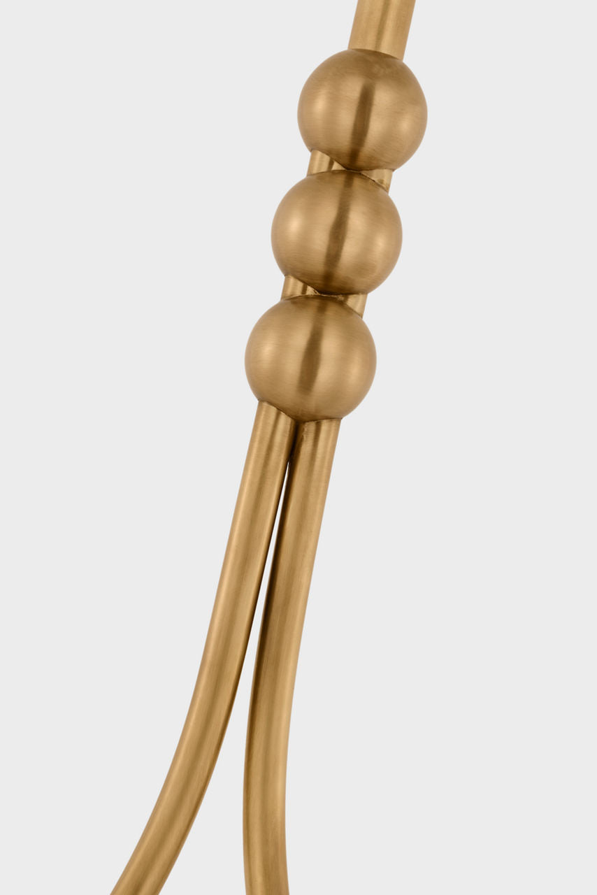 Jodo 12" Pendant | Hand-Rubbed Antique Brass | White Glass