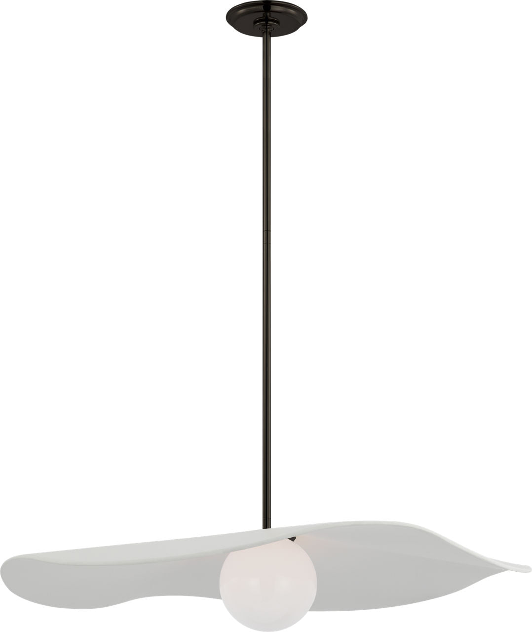 Mahalo 28" Pendant | Bronze and White Glass | Matte White Shade