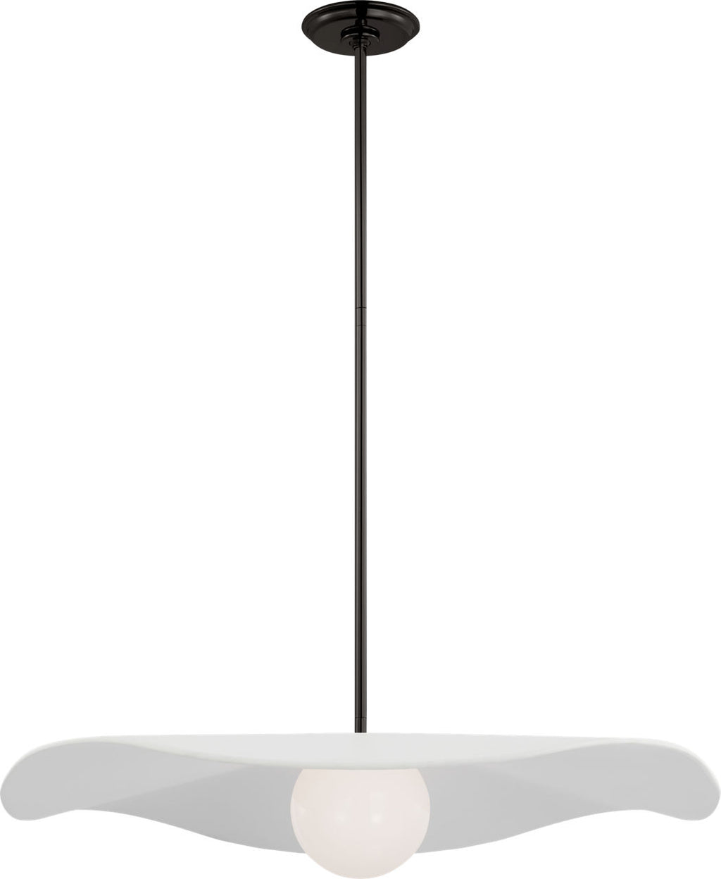 Mahalo 28" Pendant | Bronze and White Glass | Matte White Shade