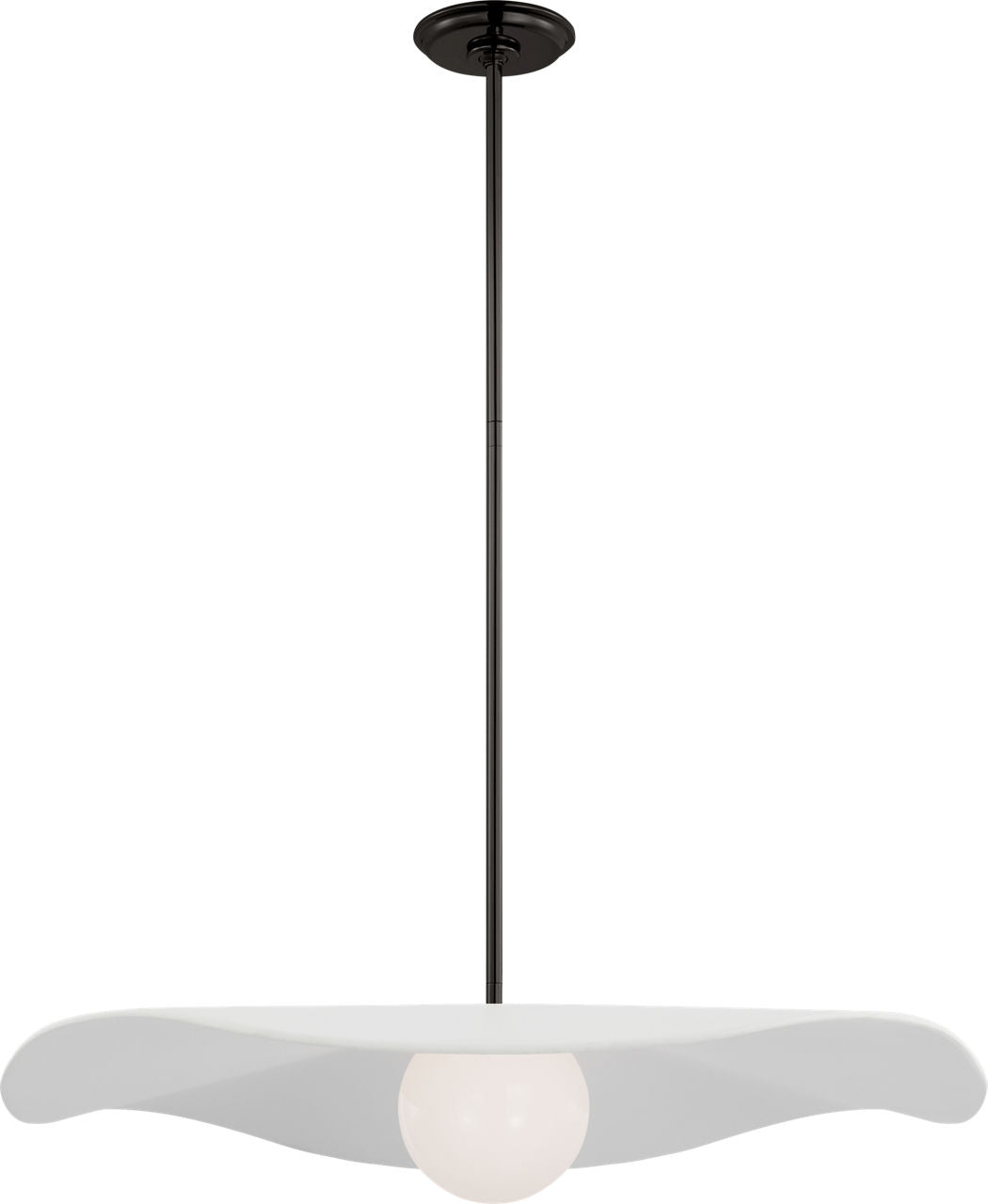 Mahalo 28" Pendant | Bronze and White Glass | Matte White Shade