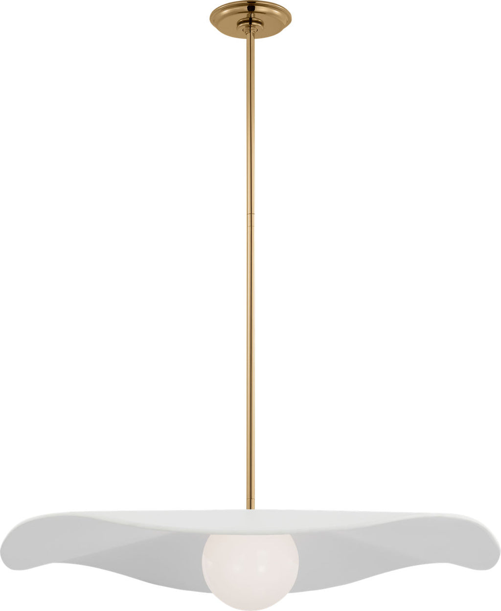 Mahalo 28" Pendant | Hand-Rubbed Antique Brass and White Glass | Matte White Shade