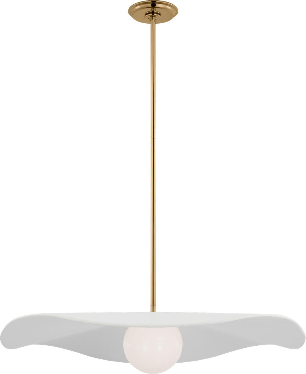 Mahalo 28" Pendant | Hand-Rubbed Antique Brass and White Glass | Matte White Shade