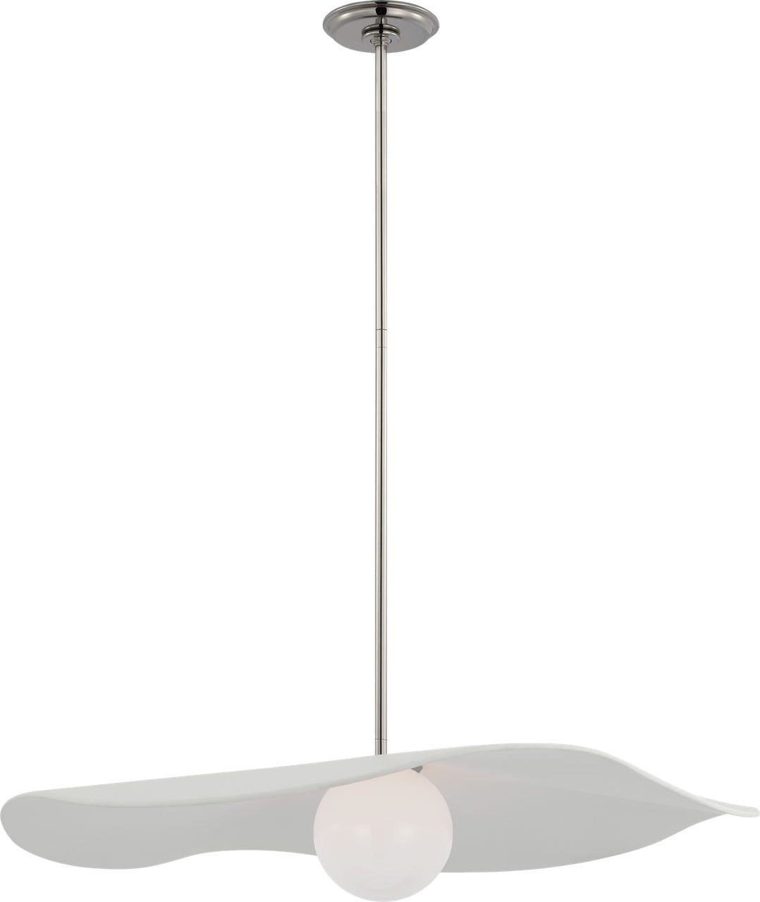 Mahalo 28" Pendant | Polished Nickel and White Glass | Matte White Shade