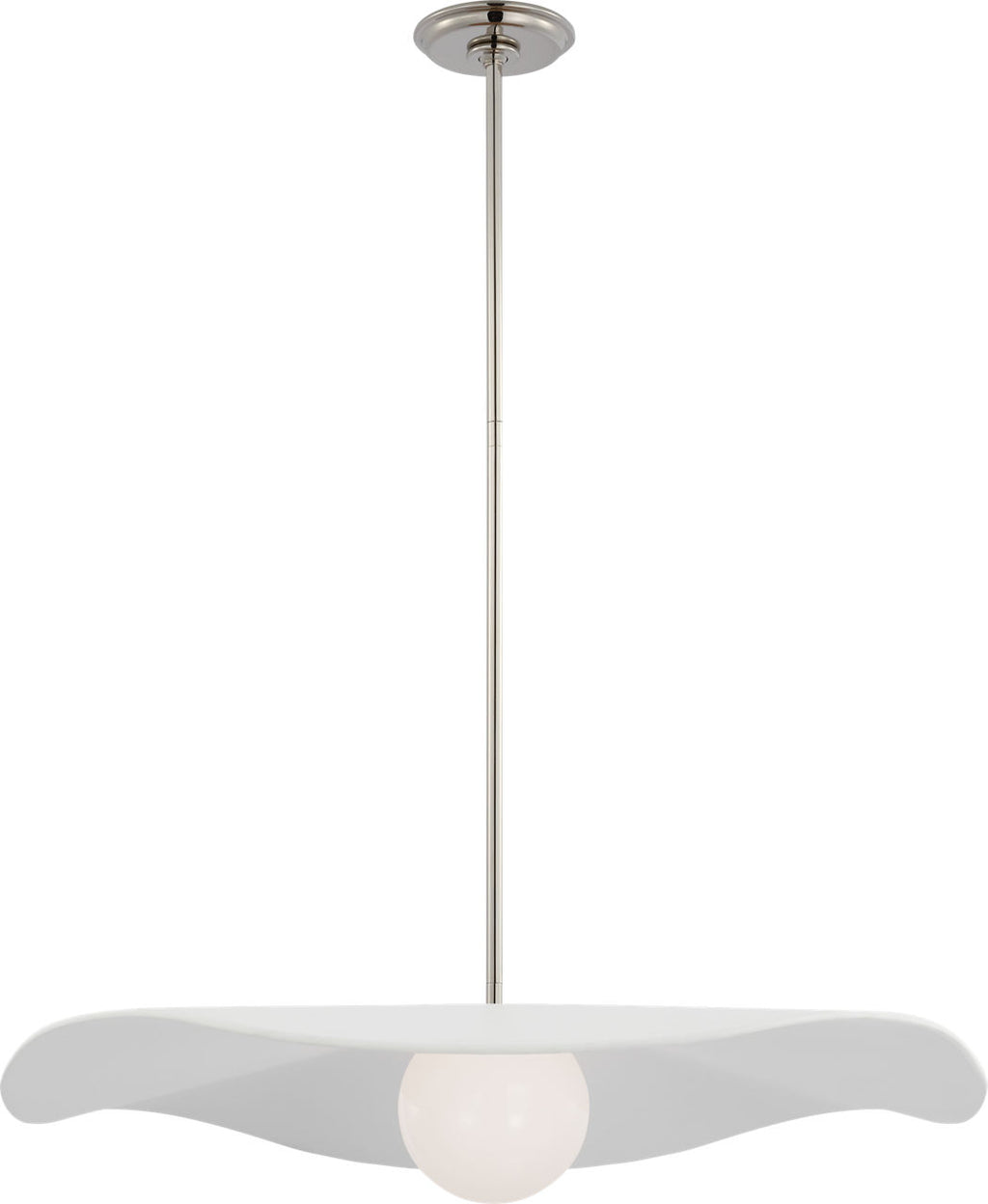 Mahalo 28" Pendant | Polished Nickel and White Glass | Matte White Shade