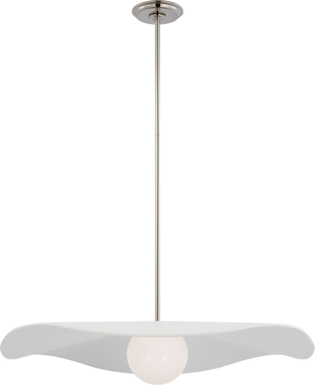 Mahalo 28" Pendant | Polished Nickel and White Glass | Matte White Shade