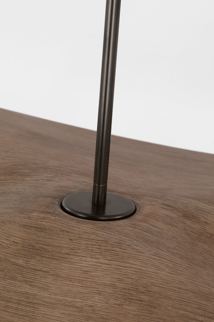 Mahalo 40" Pendant | Bronze and White Glass | Natural Oak Shade