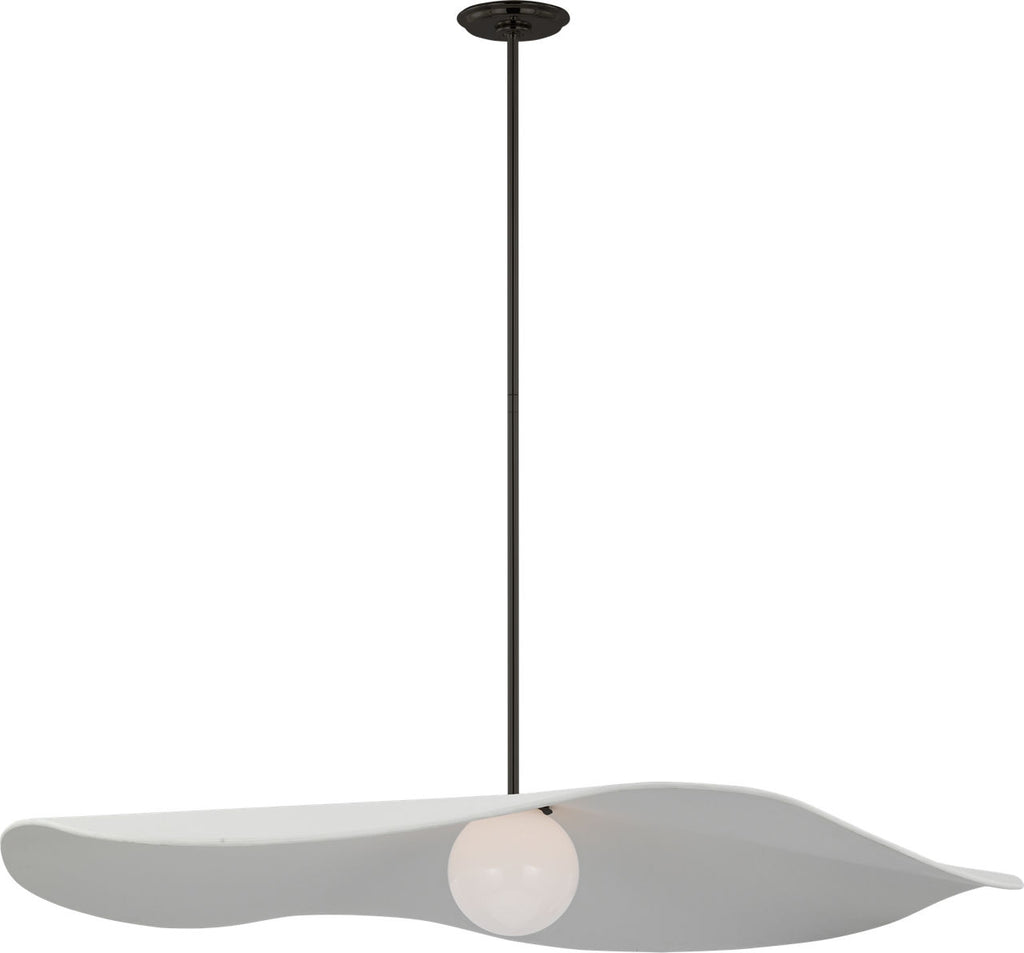 Mahalo 40" Pendant | Bronze and White Glass | Matte White Shade