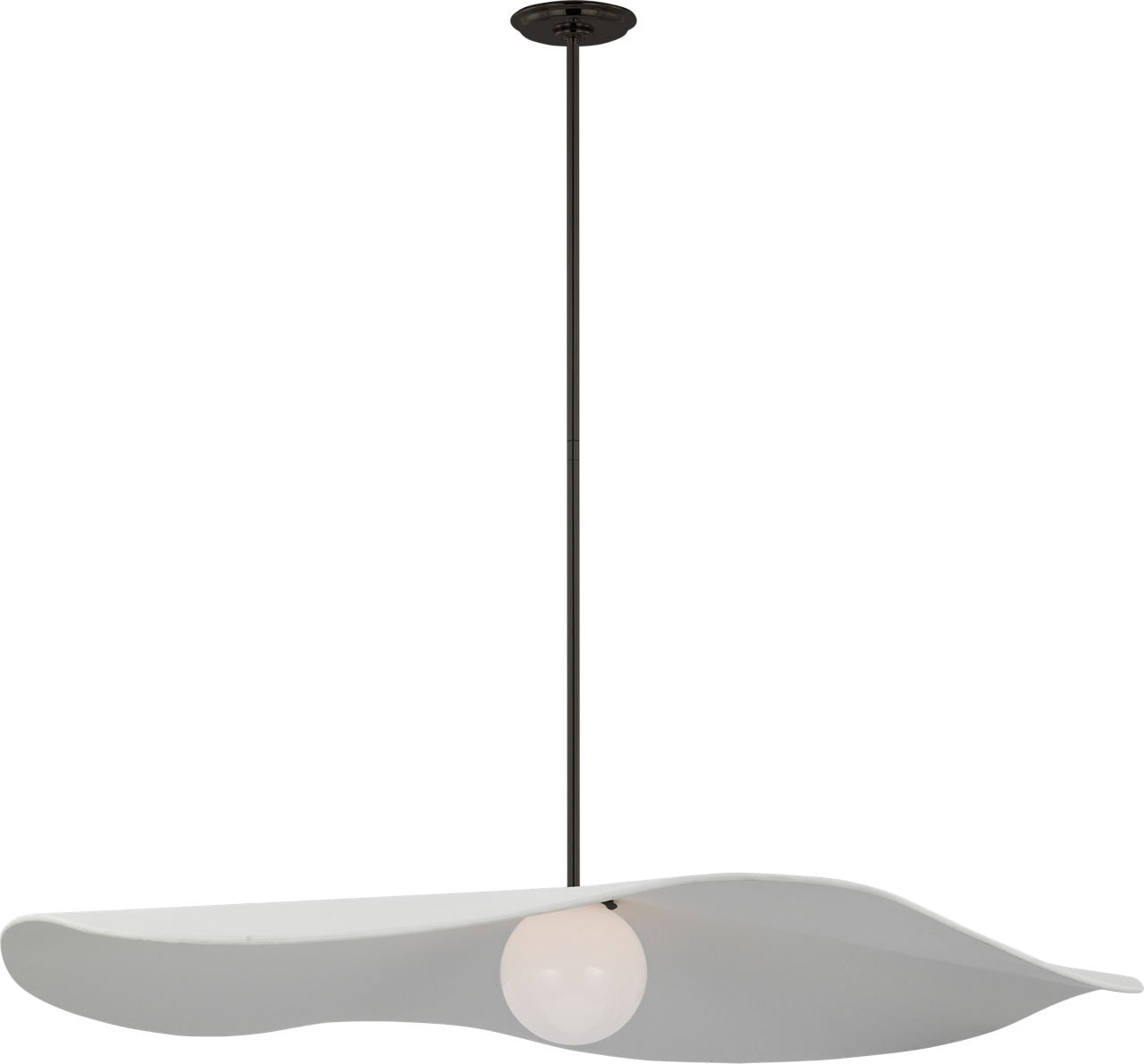 Mahalo 40" Pendant | Bronze and White Glass | Matte White Shade
