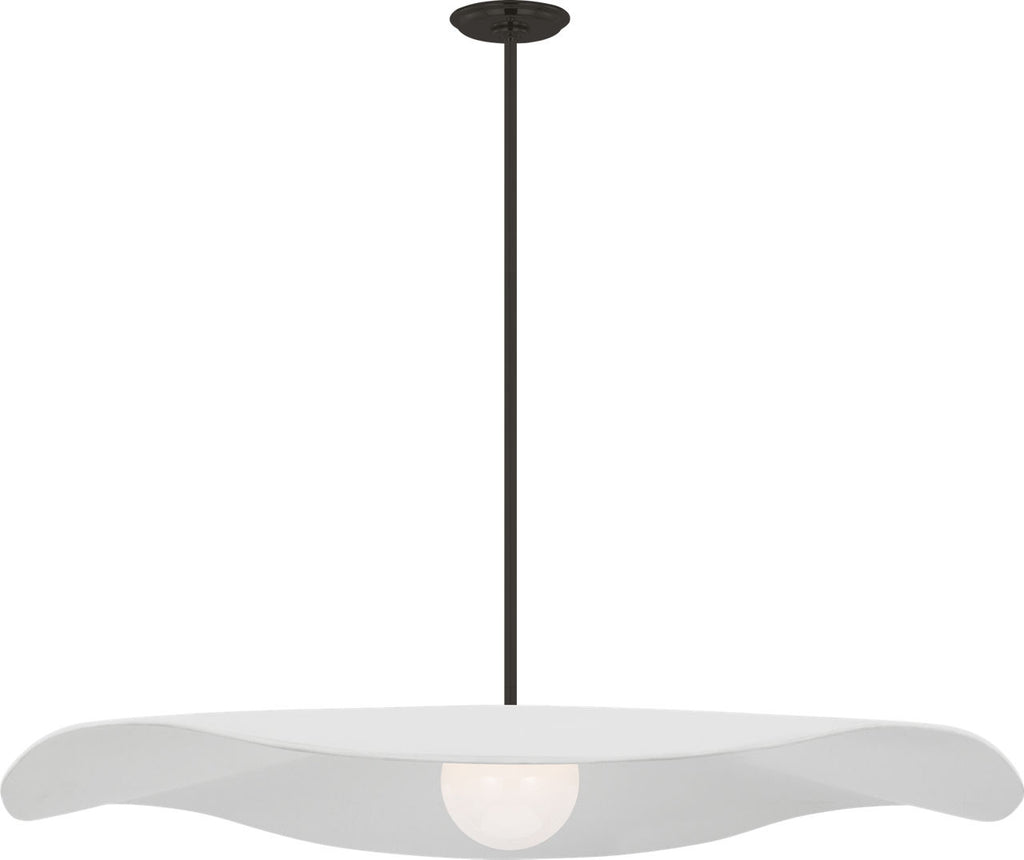 Mahalo 40" Pendant | Bronze and White Glass | Matte White Shade