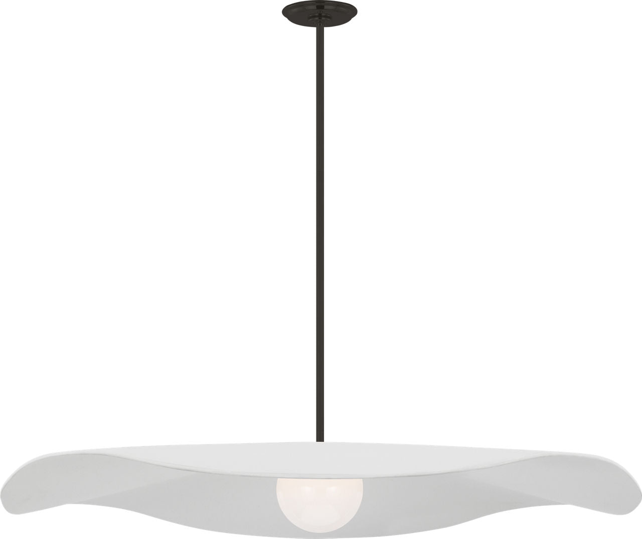 Mahalo 40" Pendant | Bronze and White Glass | Matte White Shade