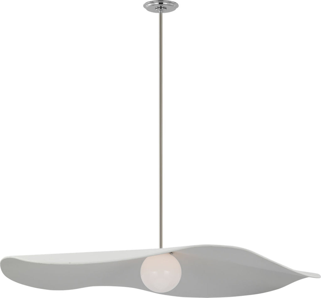 Mahalo 40" Pendant | Polished Nickel and White Glass | Matte White Shade