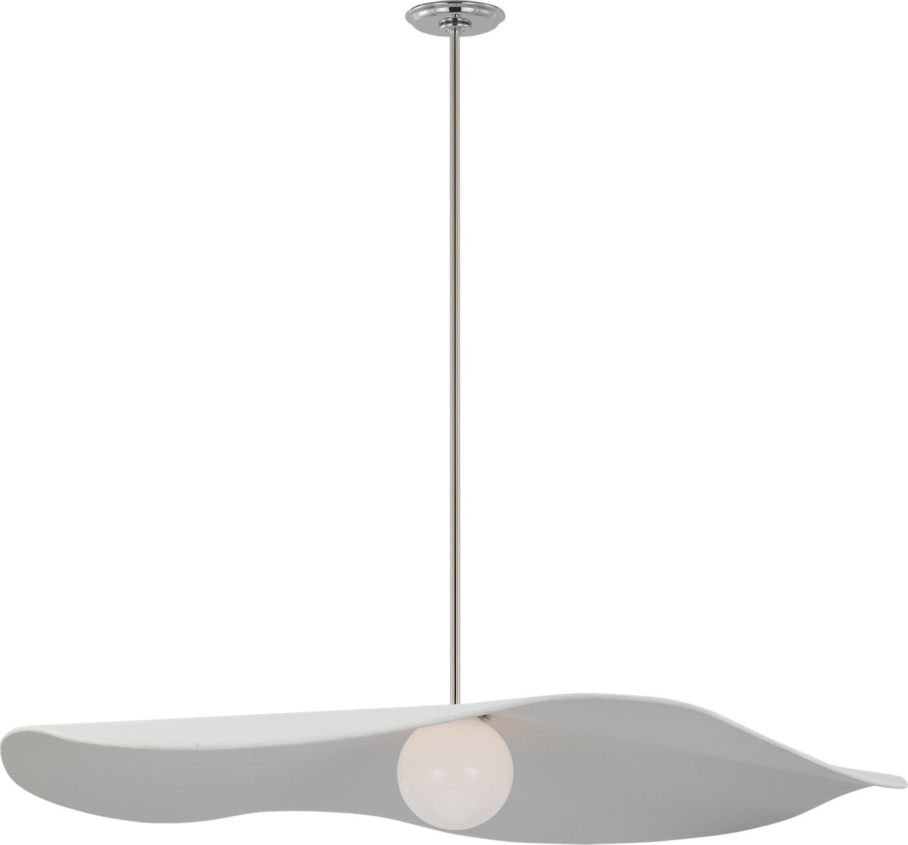 Mahalo 40" Pendant | Polished Nickel and White Glass | Matte White Shade