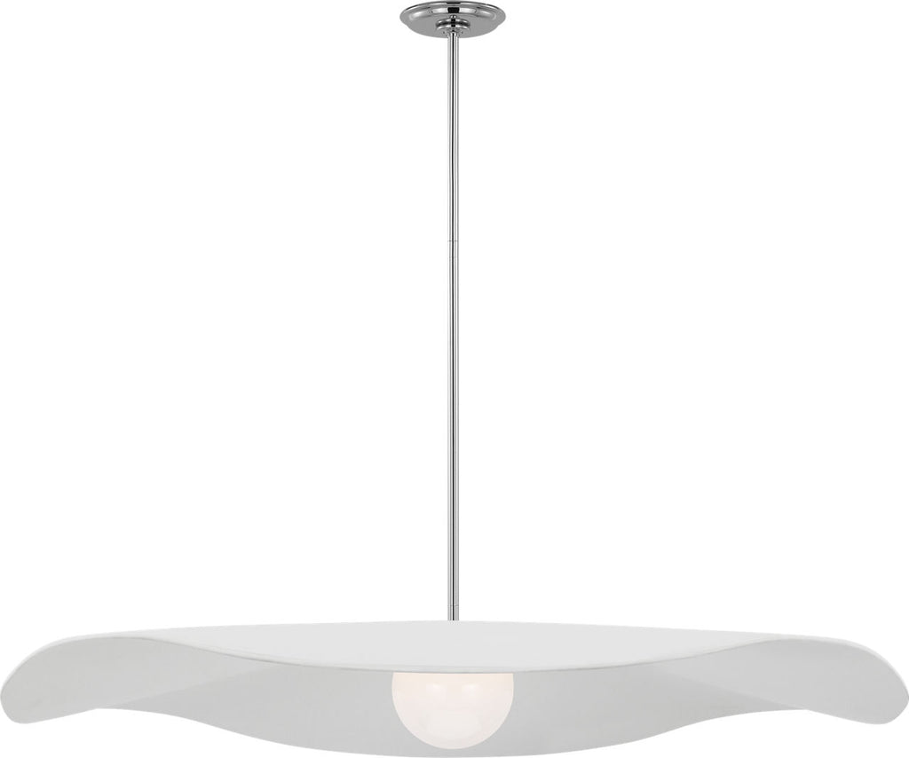 Mahalo 40" Pendant | Polished Nickel and White Glass | Matte White Shade
