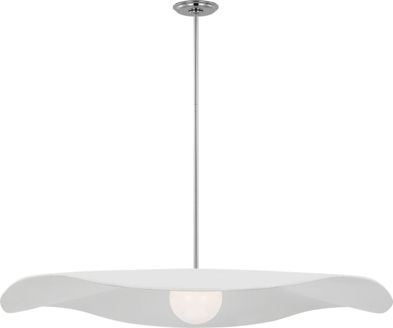 Mahalo 40" Pendant | Polished Nickel and White Glass | Matte White Shade