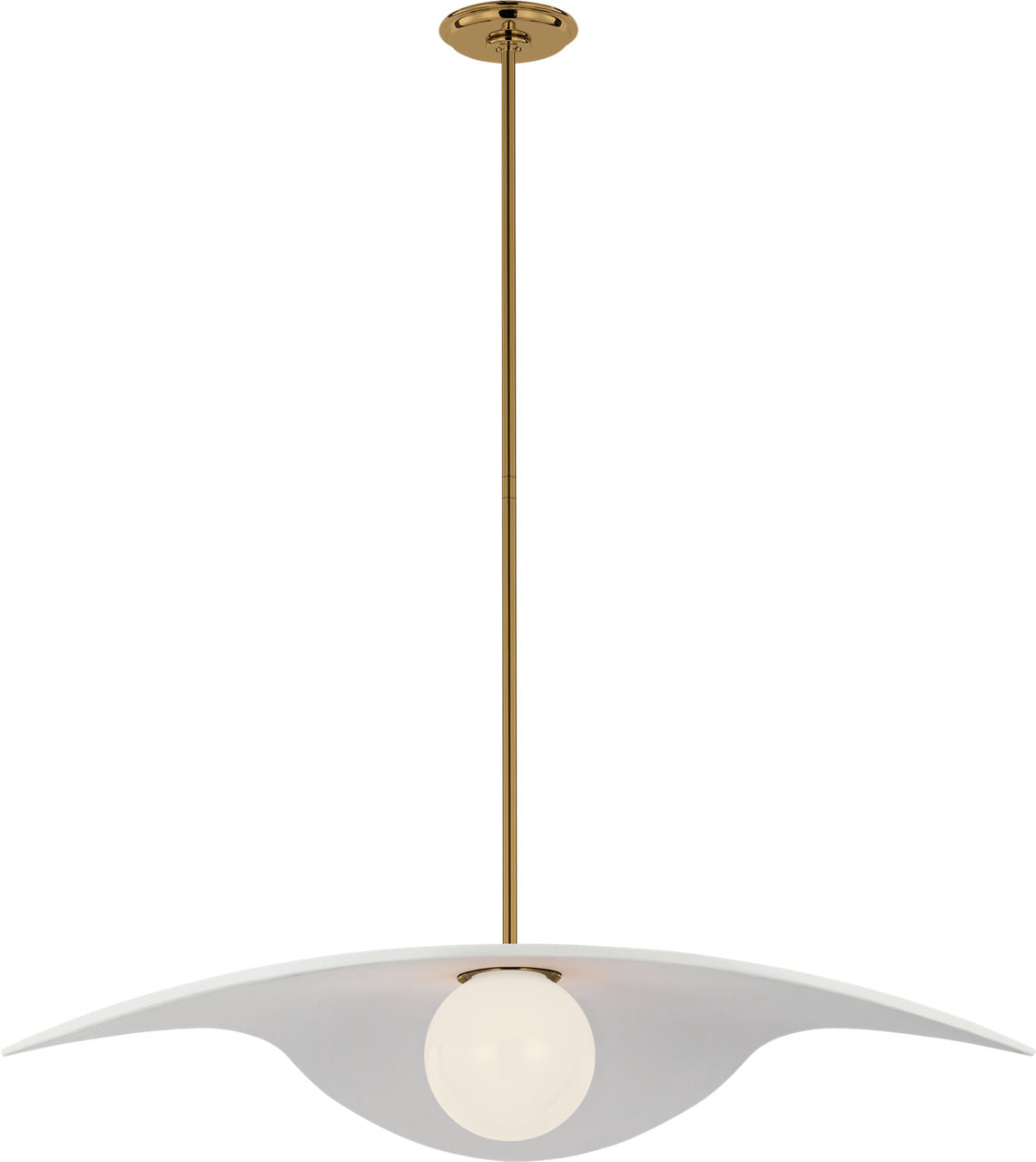 Mahalo 35" Tri Pendant | Hand-Rubbed Antique Brass and White Glass | Matte White Shade