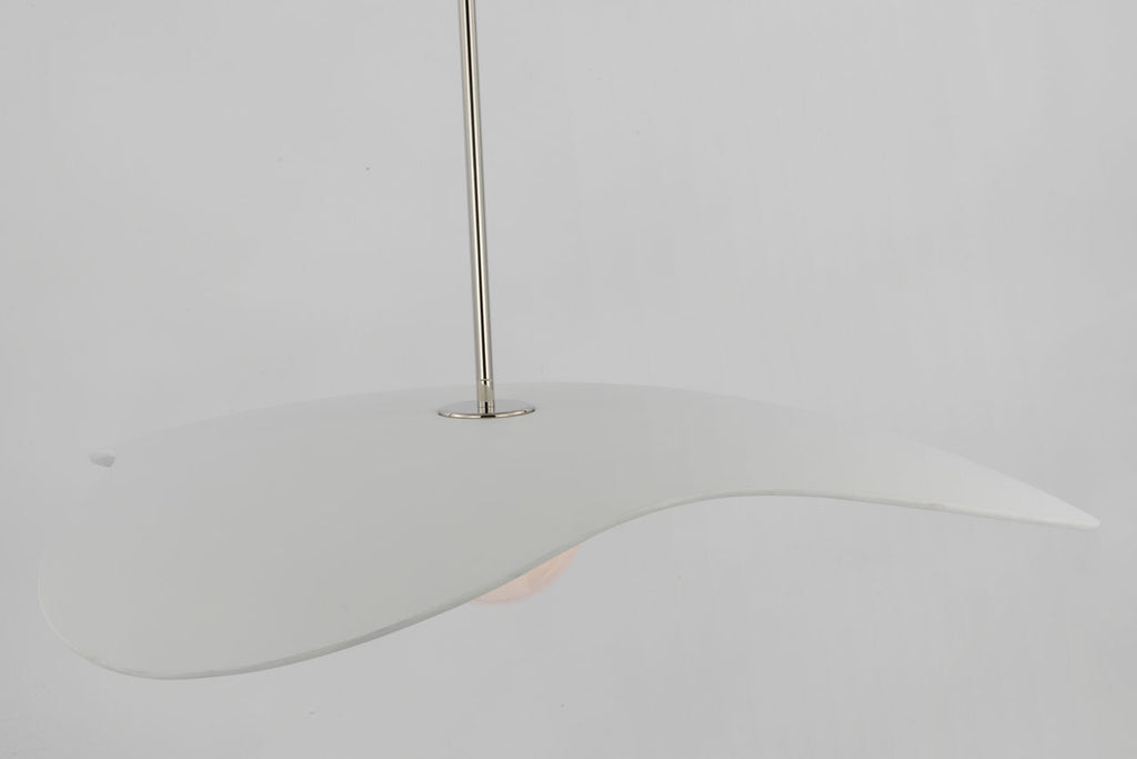 Mahalo 35" Tri Pendant | Polished Nickel and White Glass | Matte White Shade