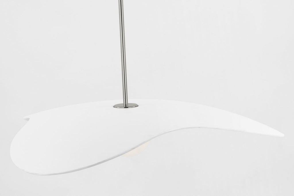 Mahalo 35" Tri Pendant | Polished Nickel and White Glass | Matte White Shade