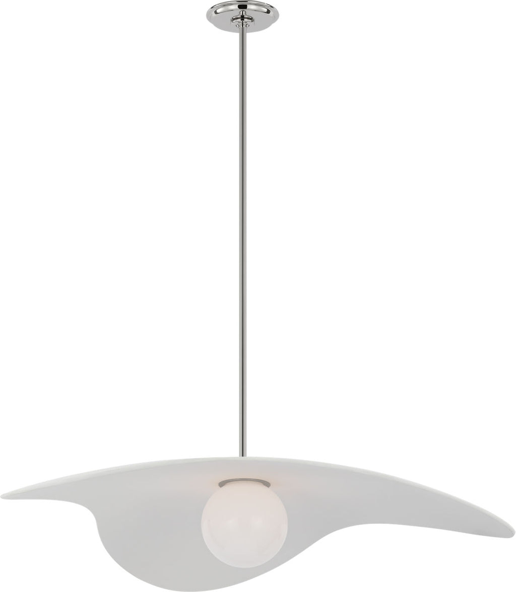 Mahalo 35" Tri Pendant | Polished Nickel and White Glass | Matte White Shade
