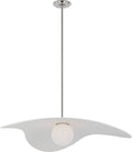 Mahalo 35" Tri Pendant | Polished Nickel and White Glass | Matte White Shade
