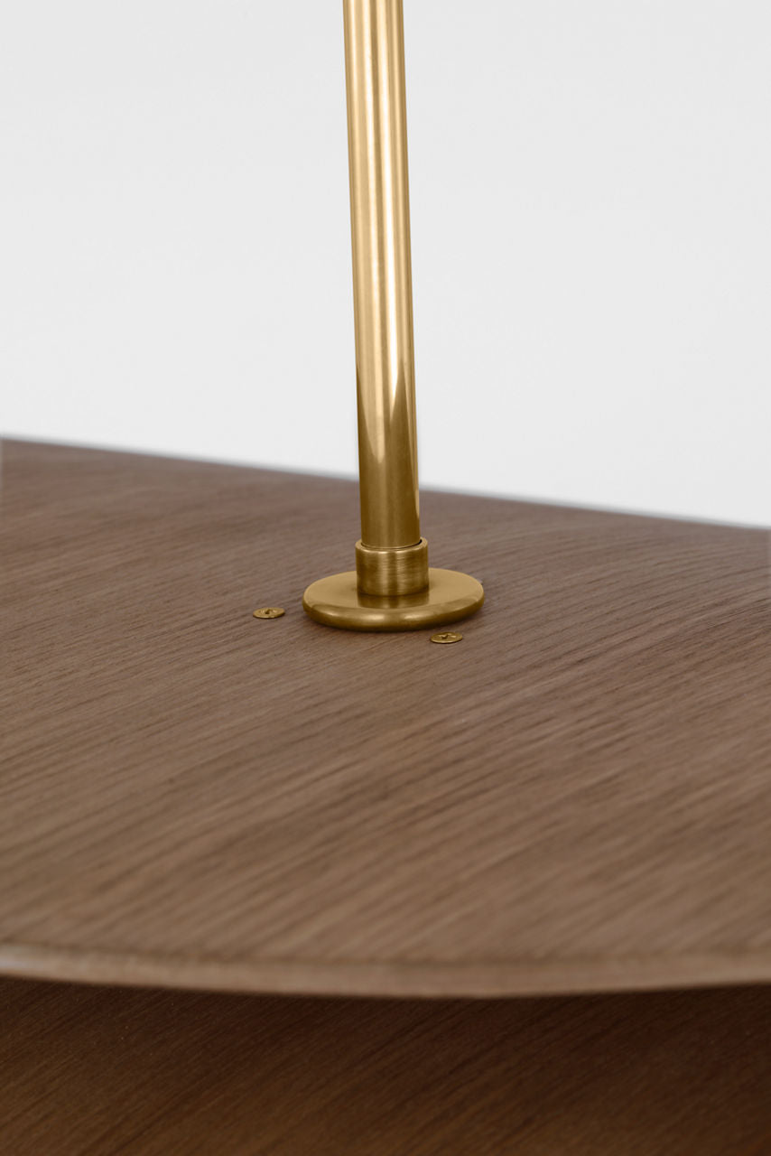Mahalo 32" Tiered Pendant | Hand-Rubbed Antique Brass and Natural Oak | White Glass