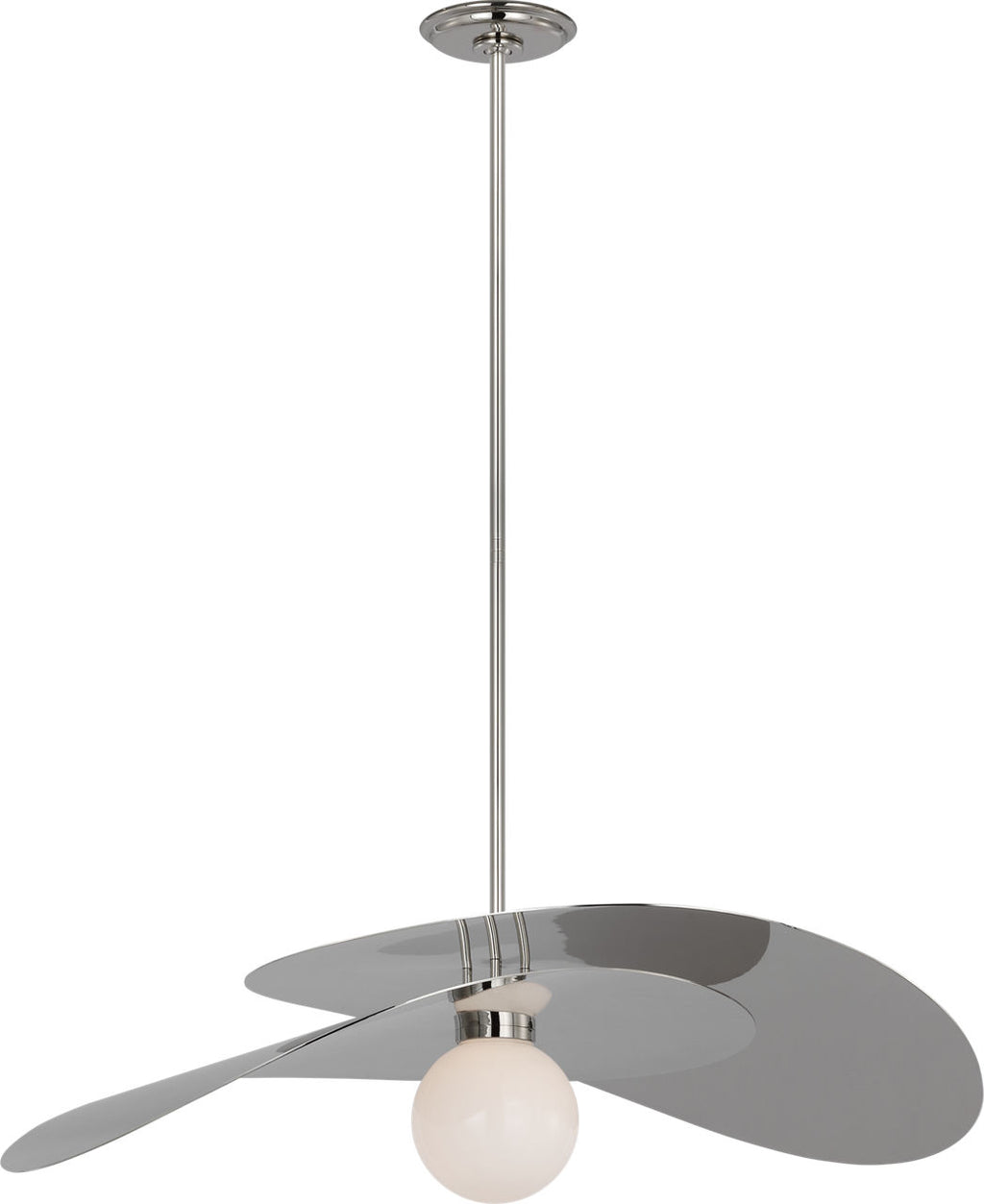 Mahalo 32" Tiered Pendant | Polished Nickel | White Glass