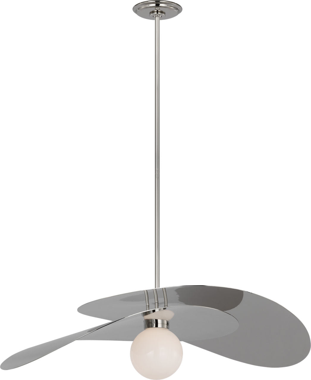 Mahalo 32" Tiered Pendant | Polished Nickel | White Glass