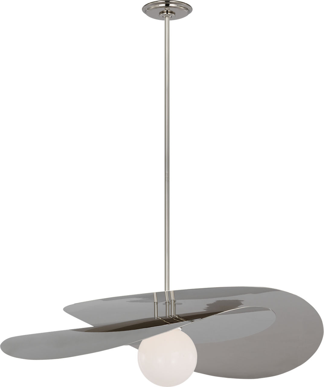 Mahalo 32" Tiered Pendant | Polished Nickel | White Glass