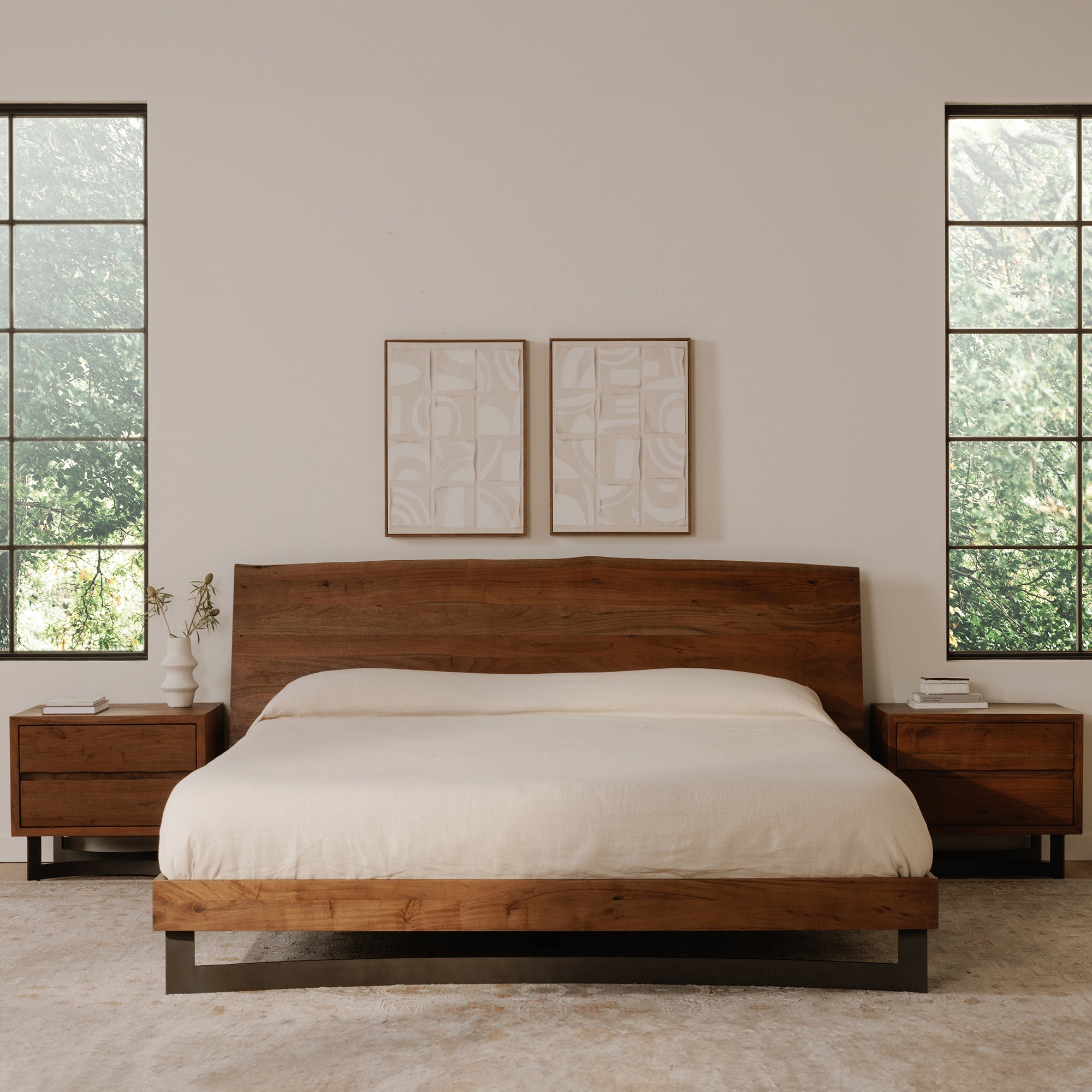 Bent King Size Bed Brown