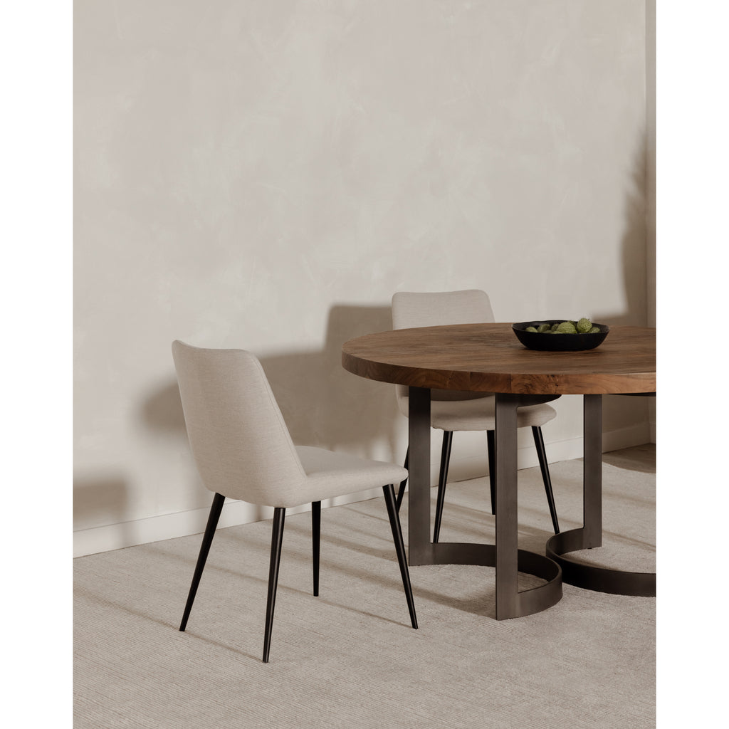 Bent Round Dining Table 54In Brown