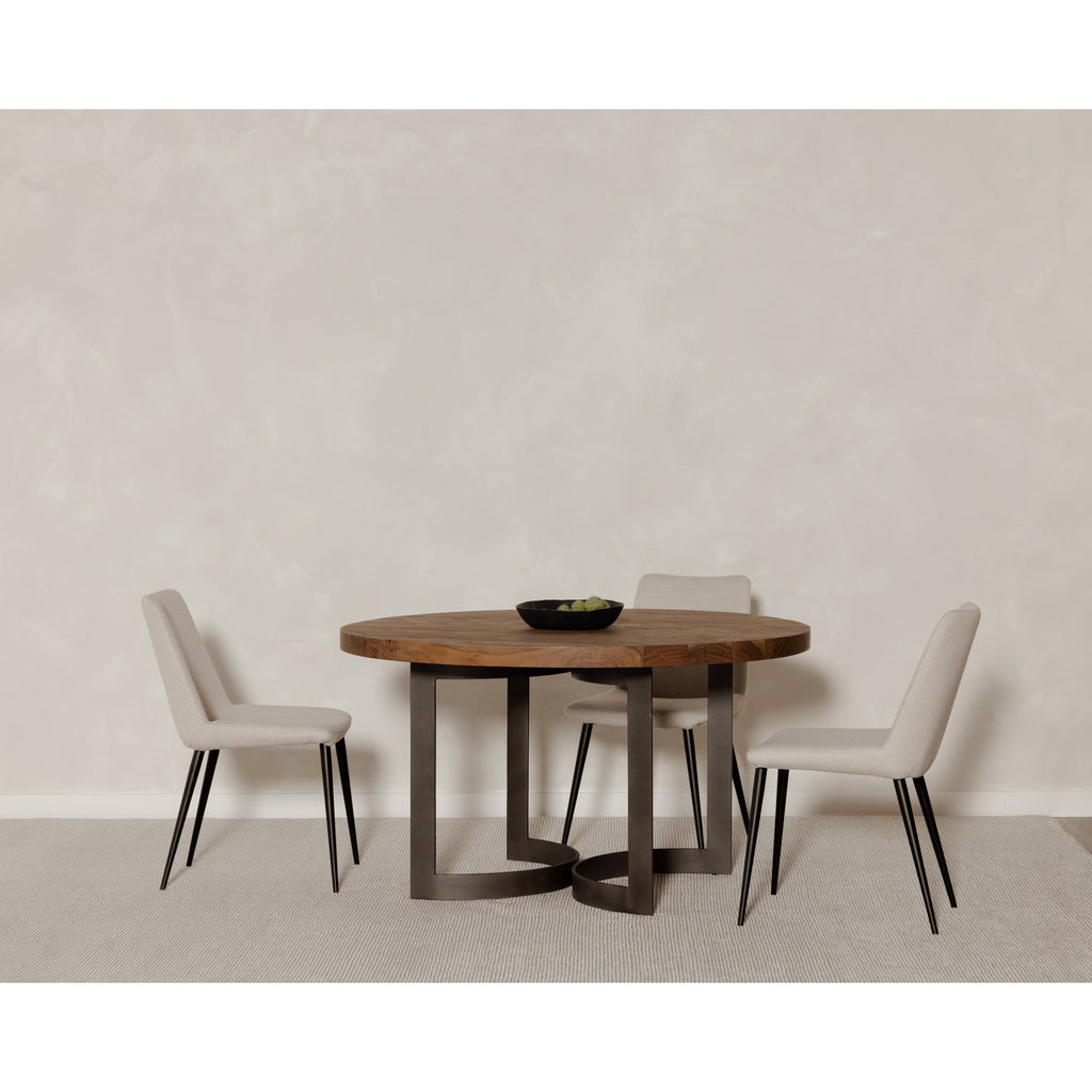 Bent Round Dining Table 54In Brown