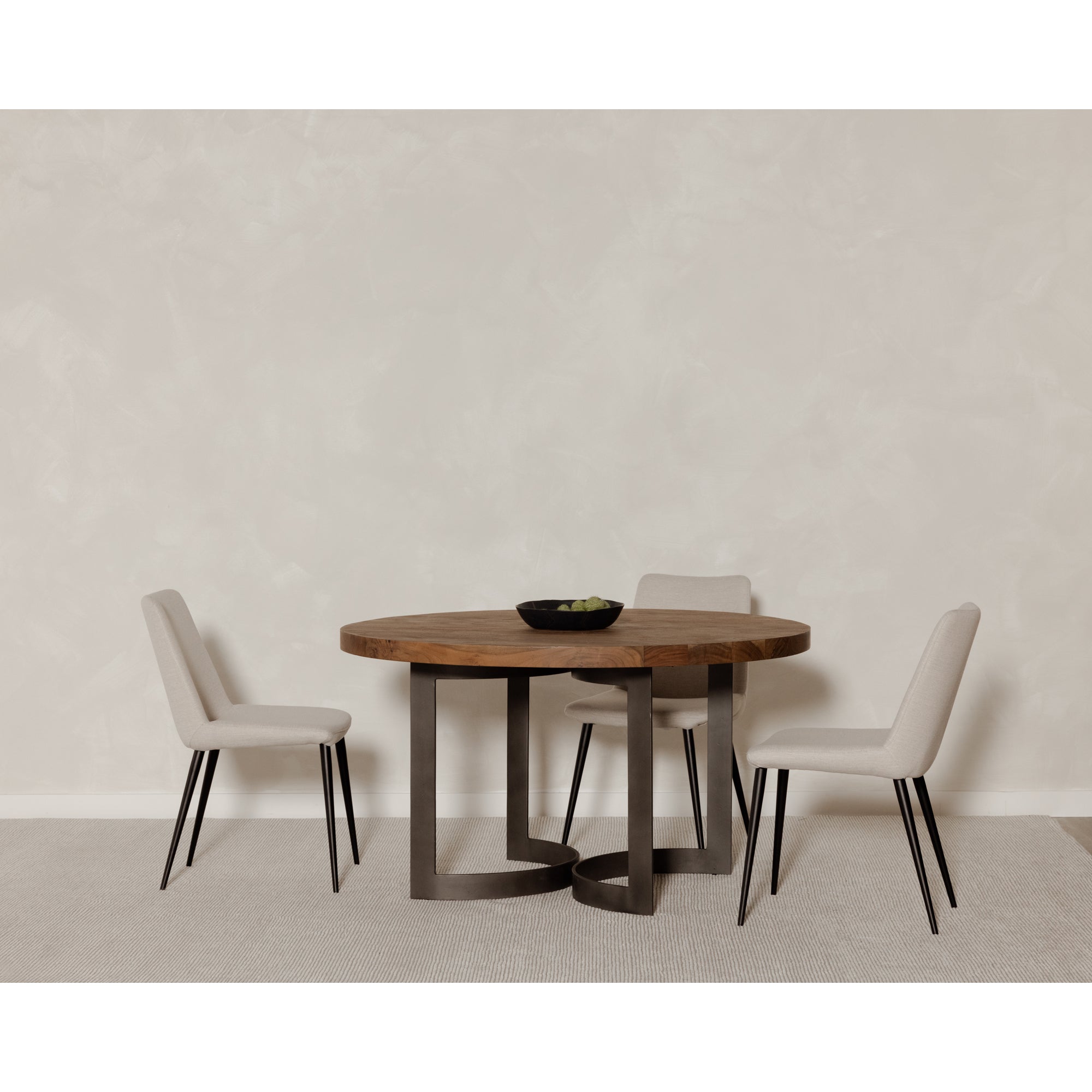 Bent Round Dining Table 54In Brown