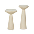 Ravine Concrete Accent Tables, Set Of 2 - Parchment White