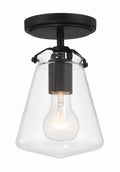 Voss 5.75'' Matte Black Semi Flush Mount
