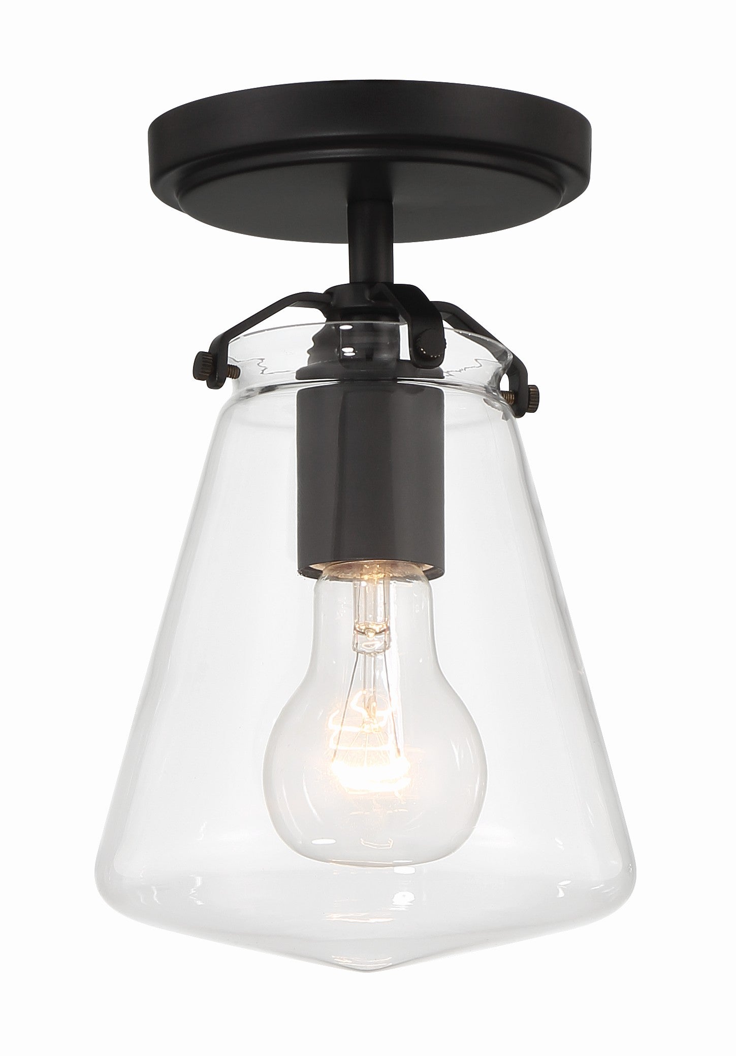 Voss 5.75'' Matte Black Semi Flush Mount