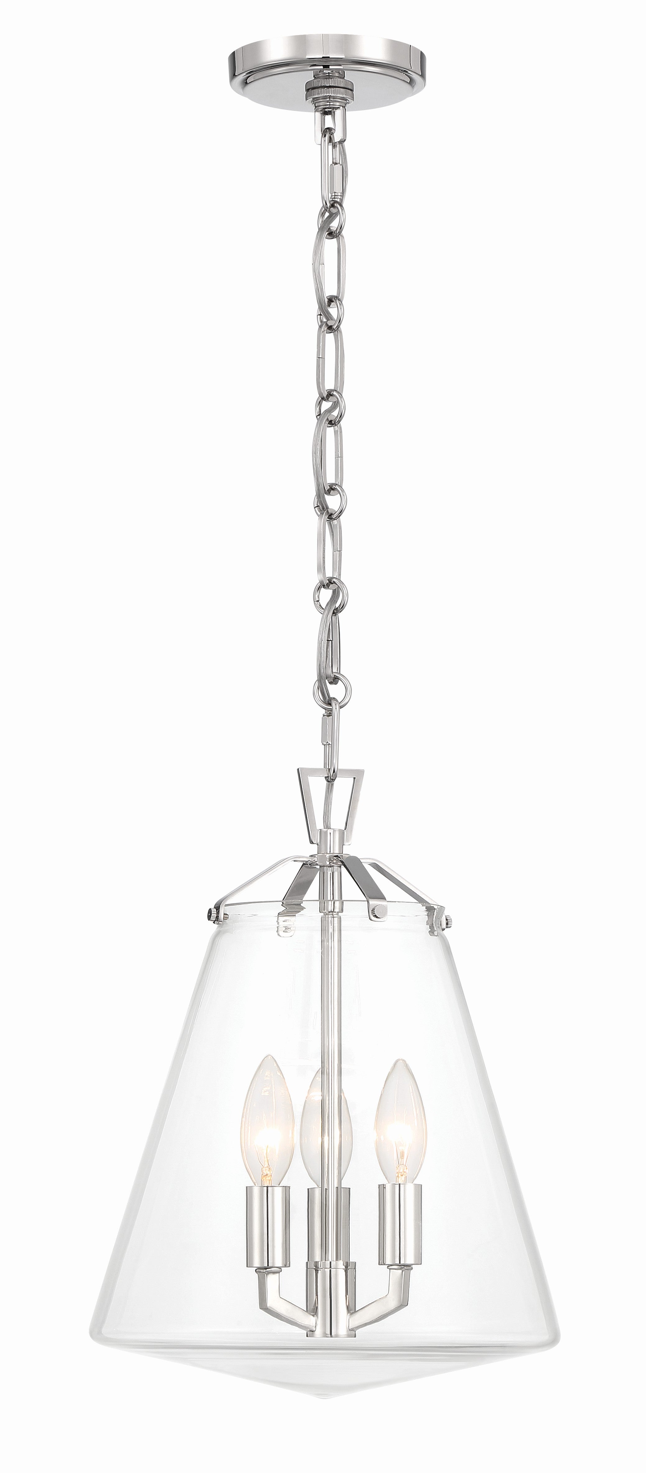 Voss 11'' Polished Nickel Pendant
