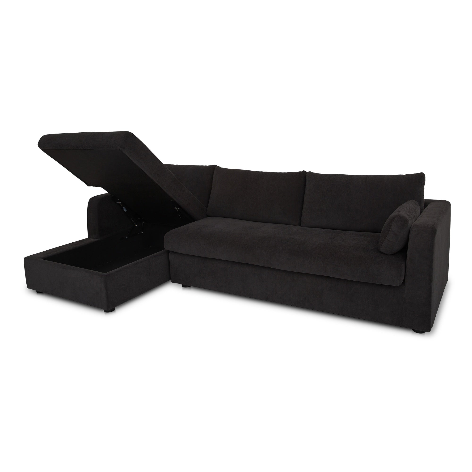 Burrow Sleeper Sectional With Storage Chaise Black Left