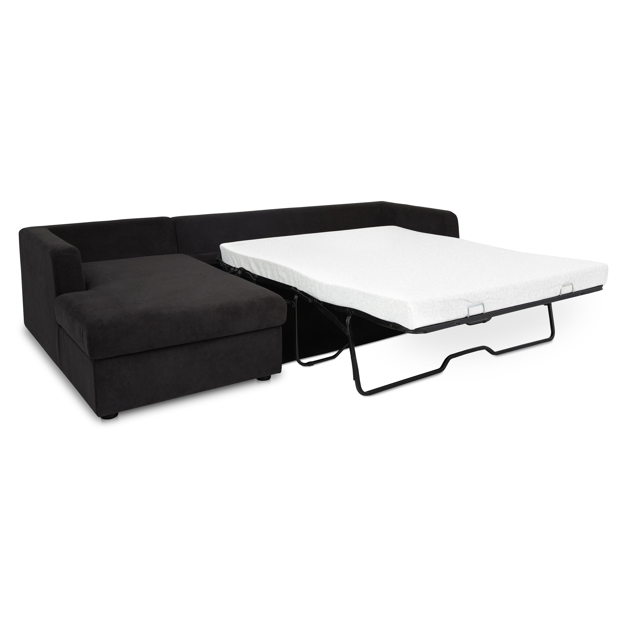 Burrow Sleeper Sectional With Storage Chaise Black Left