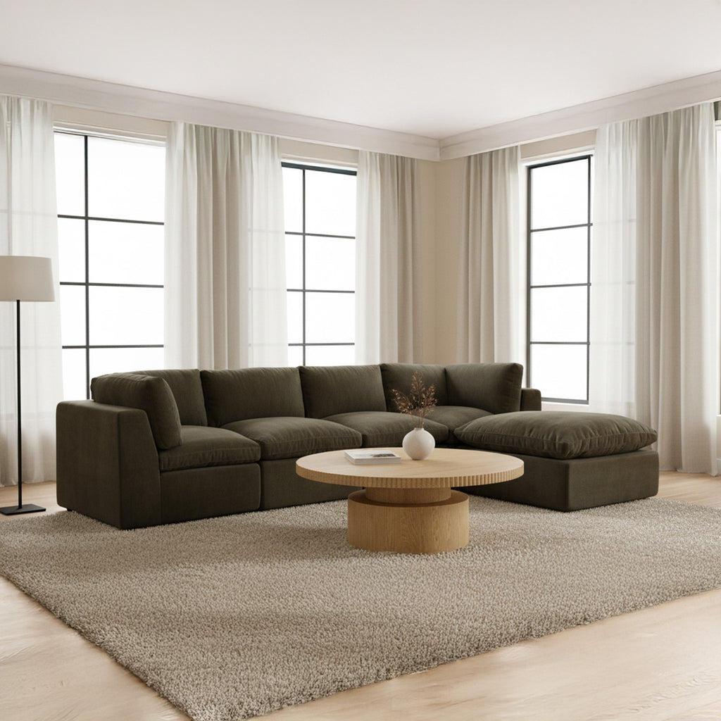 Cates Ottoman Dark Green