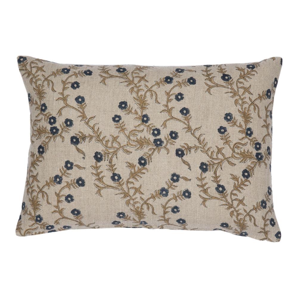 Jaimala Indigo on Natural Pillow