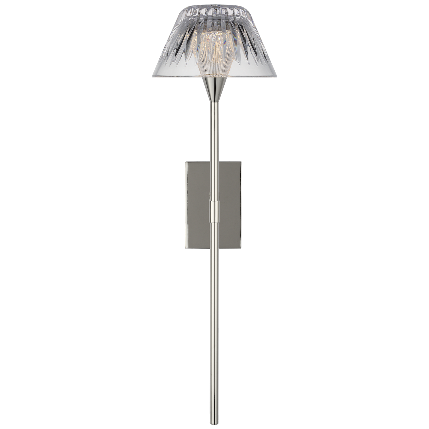 Blaze 19" Tail Sconce | Polished Nickel | Clear Crystal