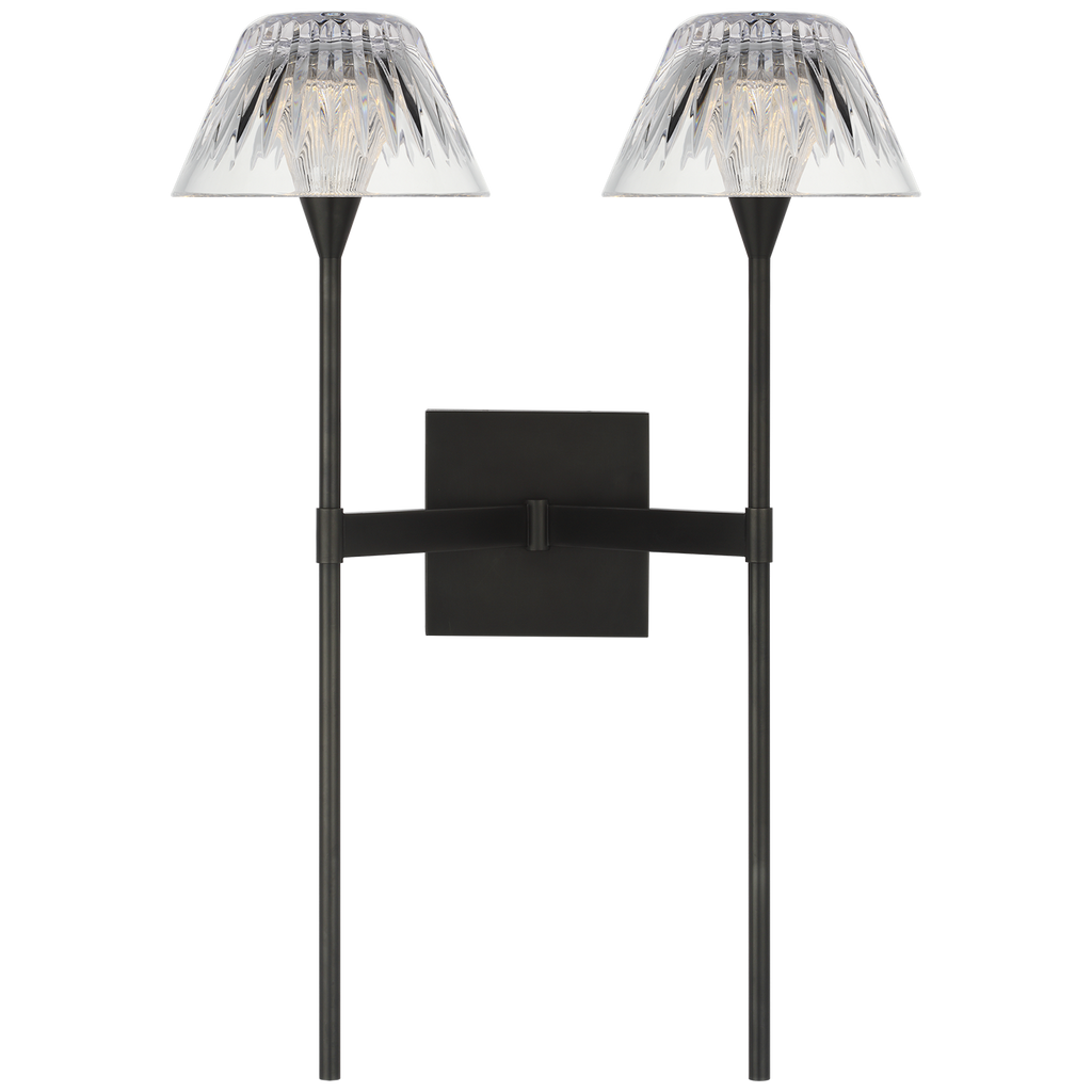 Blaze 19" 2 Light Tail Sconce | Bronze | Clear Crystal
