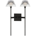 Blaze 19" 2 Light Tail Sconce | Bronze | Clear Crystal