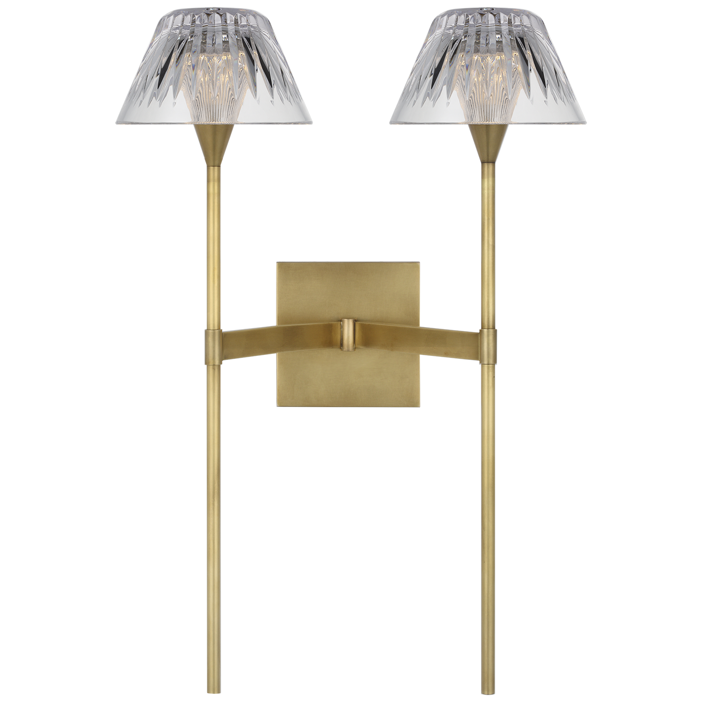 Blaze 19" 2 Light Tail Sconce | Natural Brass | Clear Crystal