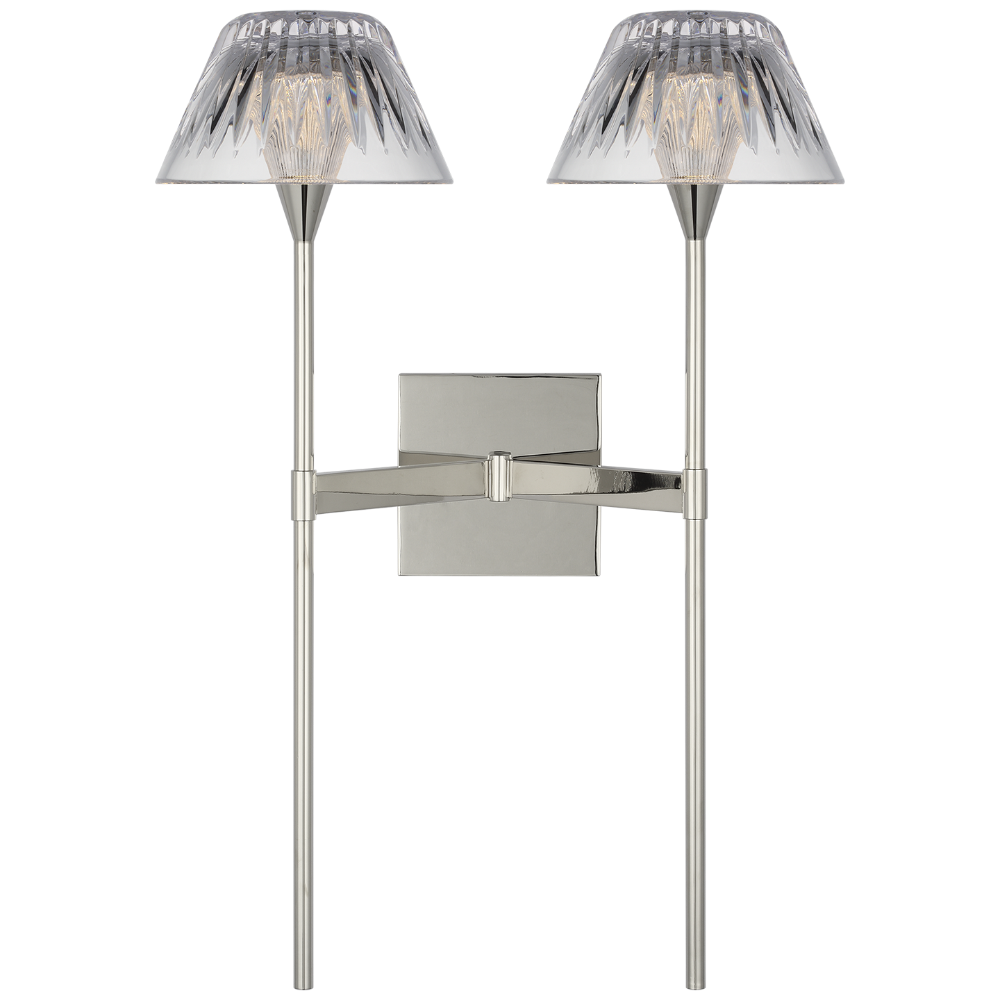 Blaze 19" 2 Light Tail Sconce | Polished Nickel | Clear Crystal