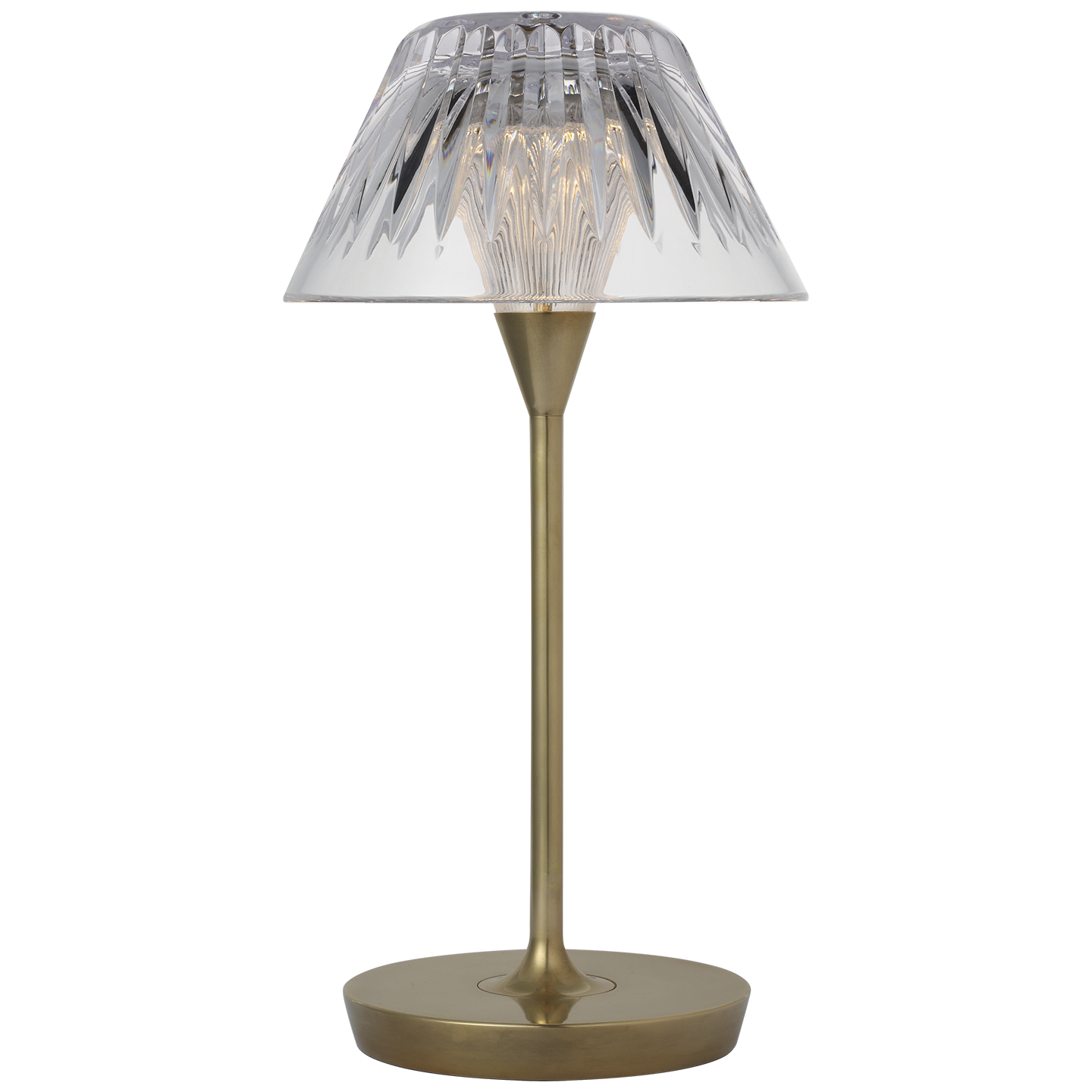 Blaze 12" Rechargeable Table Lamp | Natural Brass | Clear Crystal