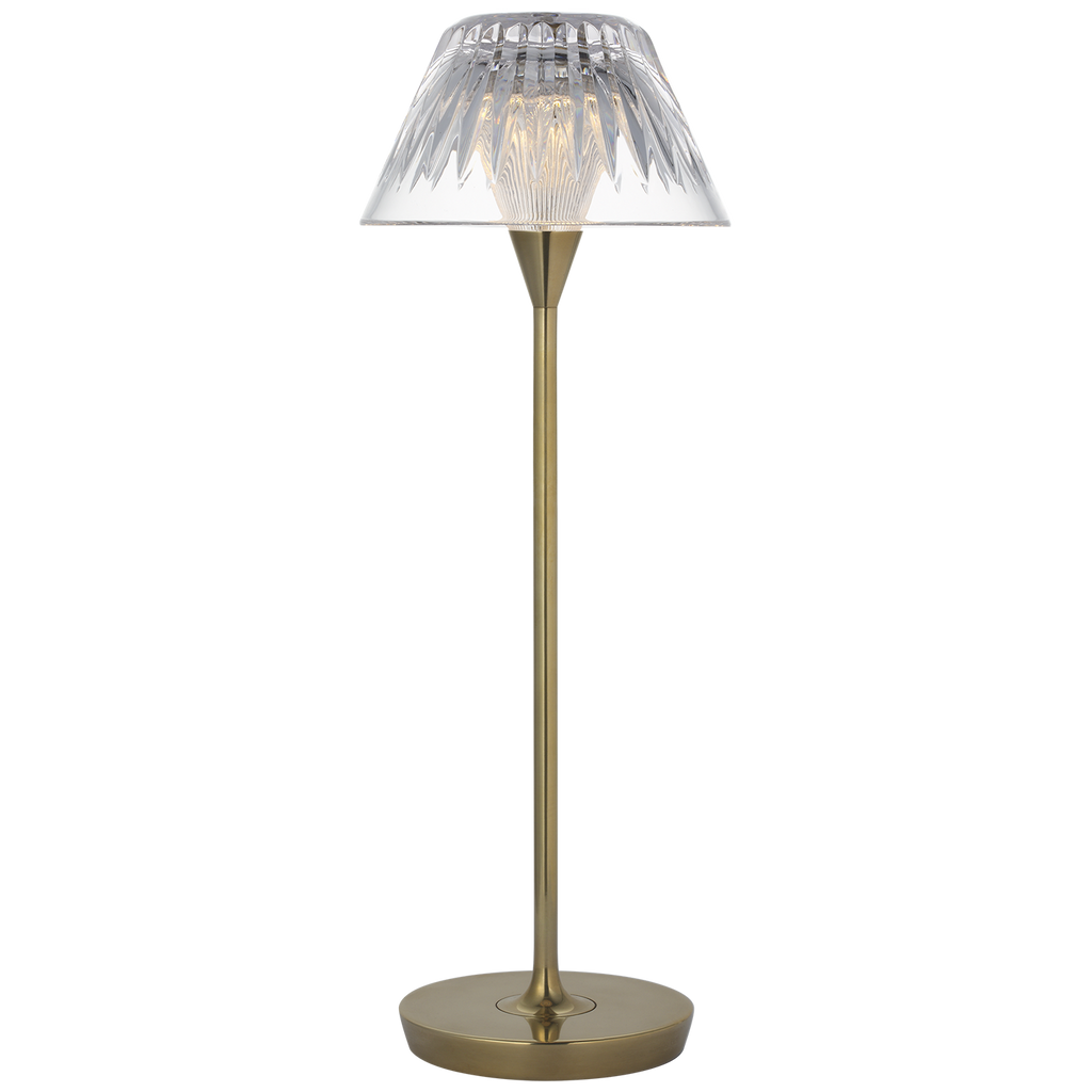 Blaze 16" Rechargeable Table Lamp | Natural Brass | Clear Crystal